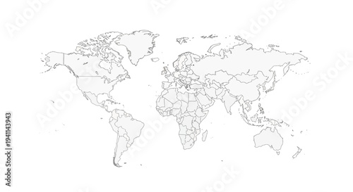 Detailed world map with country borders