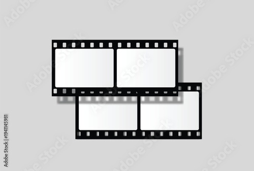 	
Film strips mockup templates of old retro film frame with shadow on background. Video or movie film vintage analog cinema, photograph camera film strip. Trendy editable camera roll social stories