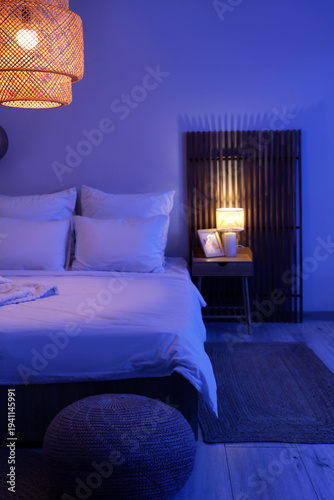 Interior of dark room with ...