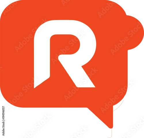 Red question mark icon inside a speech bubble for help communication and FAQ web design