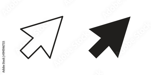 Mouse icon black, line, flat vector, isolated illustration.