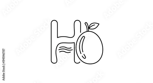Abstract line art logo merging the letter H with a fresh citrus fruit symbol