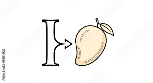 A fun graphic representation expressing adoration for the sweet tropical mango fruit