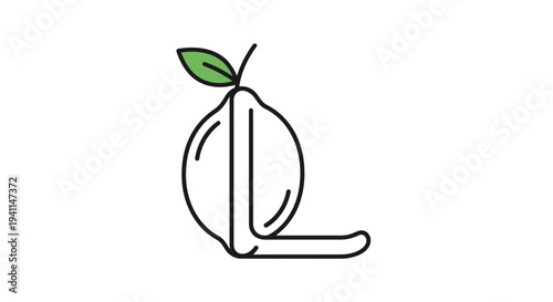 Fresh citrus initial mark, an elegant fusion of fruit and typography for healthy living