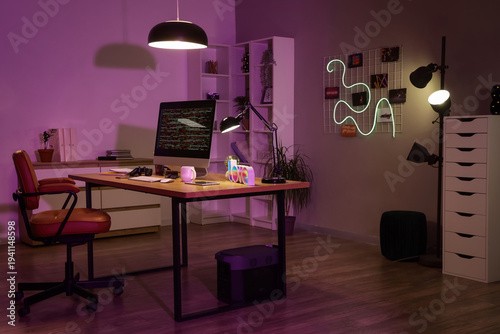 Interior of dark programmer...