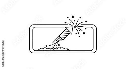 Dynamic celebratory firework rocket launching icon symbolizing success and festive events