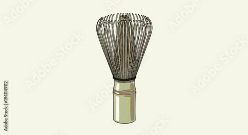 Traditional Bamboo Whisk for Matcha Tea Preparation