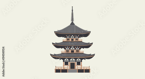 Traditional Japanese Pagoda Architecture, Ancient Temple Building, Cultural Landmark