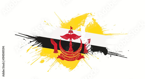 Brunei Darussalam National Emblem Logo Symbol.