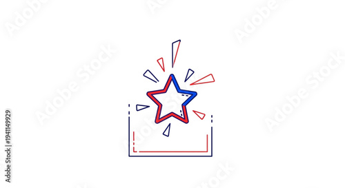 Dynamic linear star burst graphic representing quality and excellence award mark