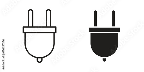 Plugin icon black, line, flat vector, isolated illustration.