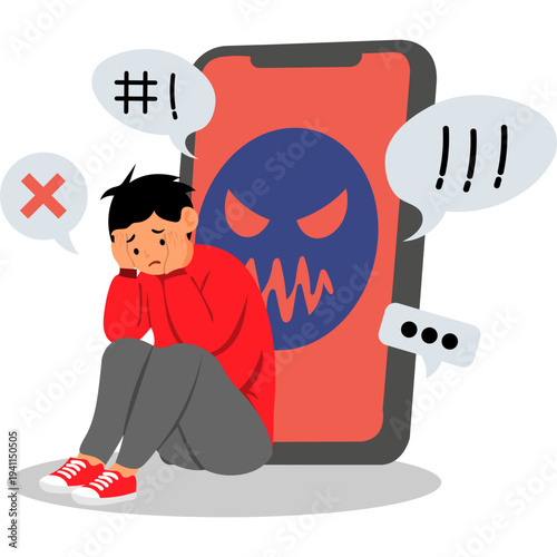 People Intimidation Cyberbullying Illustration