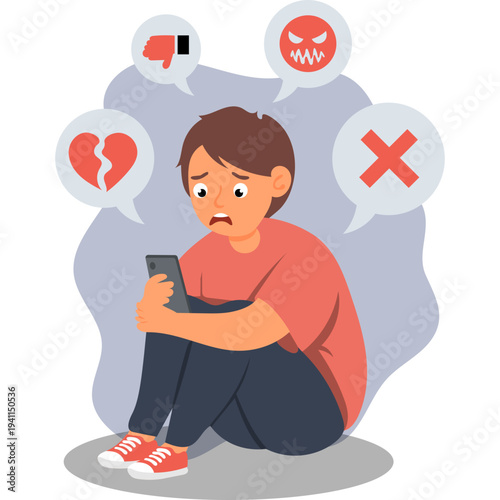 People Intimidation Cyberbullying Illustration