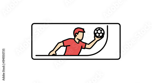 Dynamic sports player holding soccer ball illustration for digital media assets and athletic themes