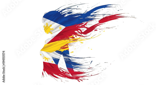 Paint Brush Stroke with Vibrant Colors.