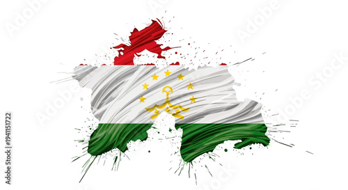 Torn Italian Flag with Red White Green.