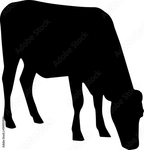 Cow Grazing Farm Animal Silhouette