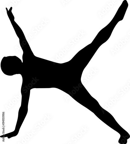Gymnast Stretching Exercise Silhouette