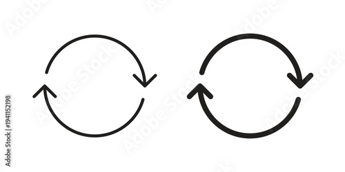 repeat icon black, line, flat vector, isolated illustration.