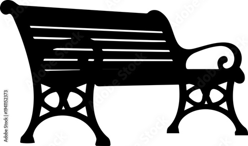 Classic Park Bench Silhouette – Outdoor Furniture