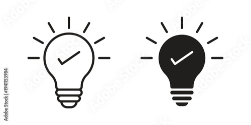 Solution icon black, line, flat vector, isolated illustration.