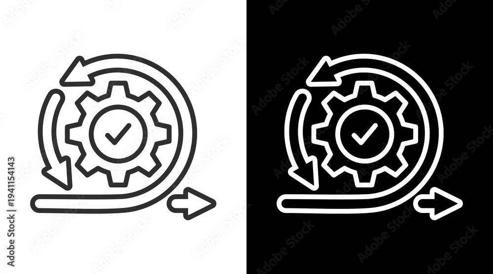 Foto Agile White Icon Set Vector