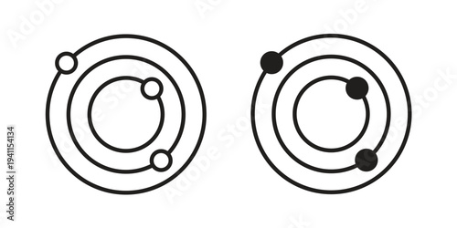 Space icon black, line, flat vector, isolated illustration.