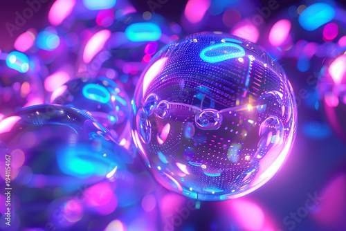 Abstract 3D dopamine rush neural signal and pleasure background