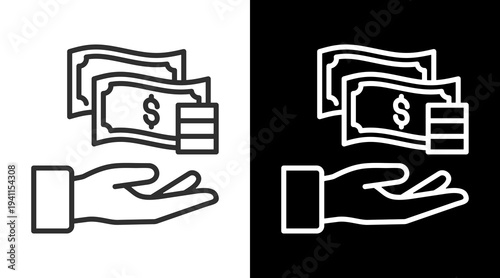 Cost White Icon Set Vector 