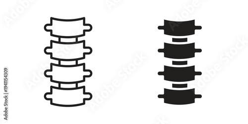 Spine icon black, line, flat vector, isolated illustration.