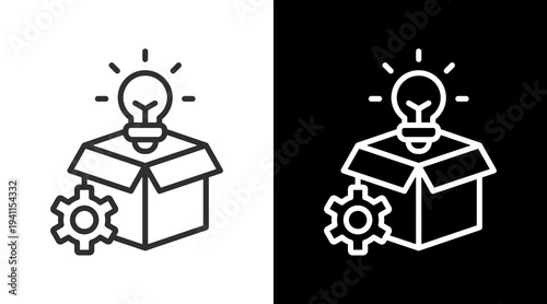 Product Development White Icon Set Vector 