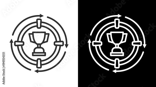 Objective White Icon Set Vector 