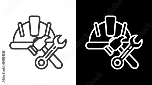 Working Method White Icon Set Vector 