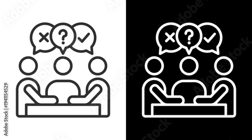 Discussion White Icon Set Vector 