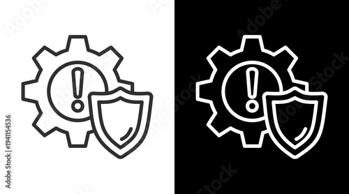 Mitigation White Icon Set Vector 