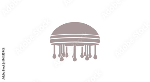Modern gray shower head icon with multiple water outlets, symbolizing hygiene, bathing, and bathroom essentials for personal care.