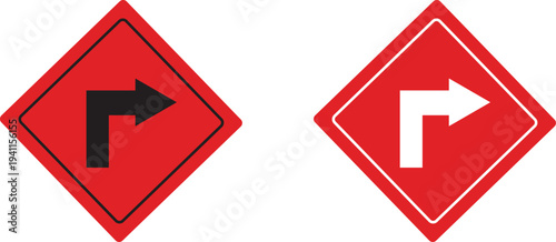  turn left right arrow road traffic warning