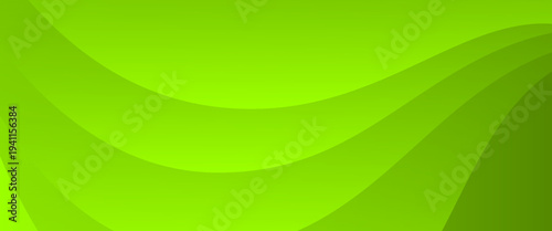 Modern Lime Green Layered Wave Abstract Background. A vibrant vector illustration featuring flowing chartreuse and emerald organic shapes with soft shadows. Ideal for eco-tech and energy branding.
