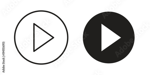 Video icon black, line, flat vector, isolated illustration.