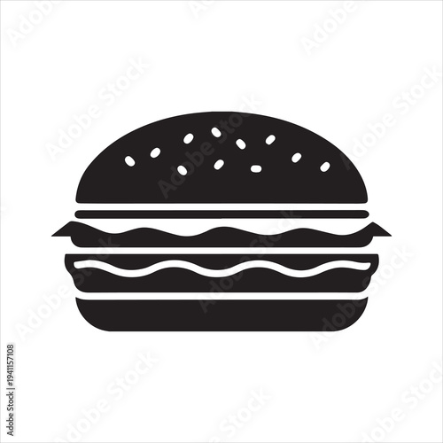 burger silhouette vector, burger icon