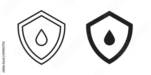 Waterproof icon black, line, flat vector, isolated illustration.