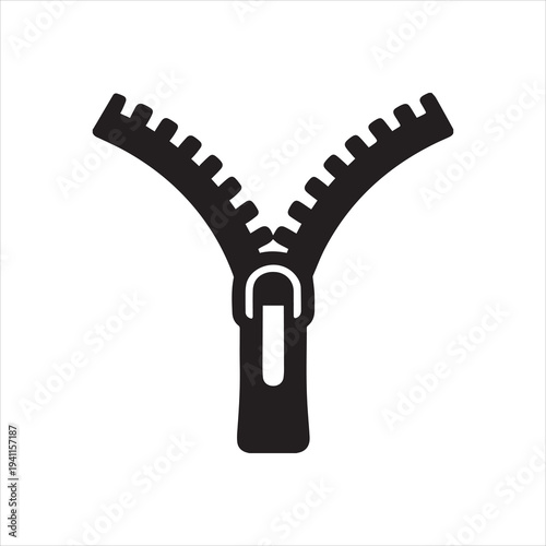 zipper black silhouette vector illustration, zipper icon, zipper isolated, zipper symbol