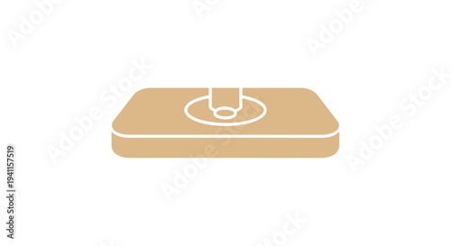 Rectangular hair styling station mat with a circular tool holder, providing a neat and protected surface for professional salon work.