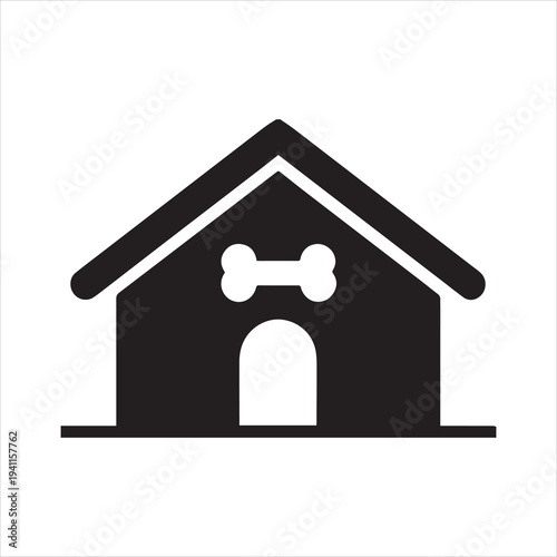 dog house silhouette vector,pet house icon vector