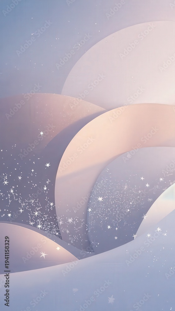 Fototapeta premium Soft pastel spheres abstract winter background