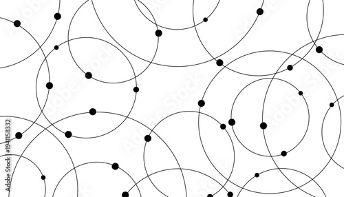 Seamless abstract background with circles and dots at their intersection