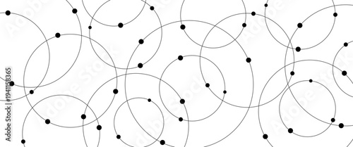 Seamless abstract background with circles and dots at their intersection