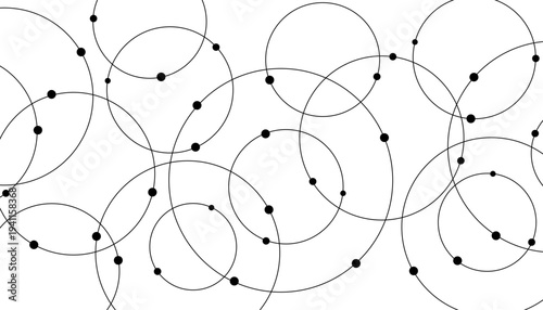 Seamless abstract background with circles and dots at their intersection