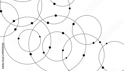 Seamless abstract background with circles and dots at their intersection