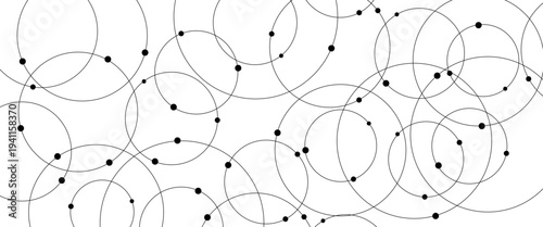 Seamless abstract background with circles and dots at their intersection